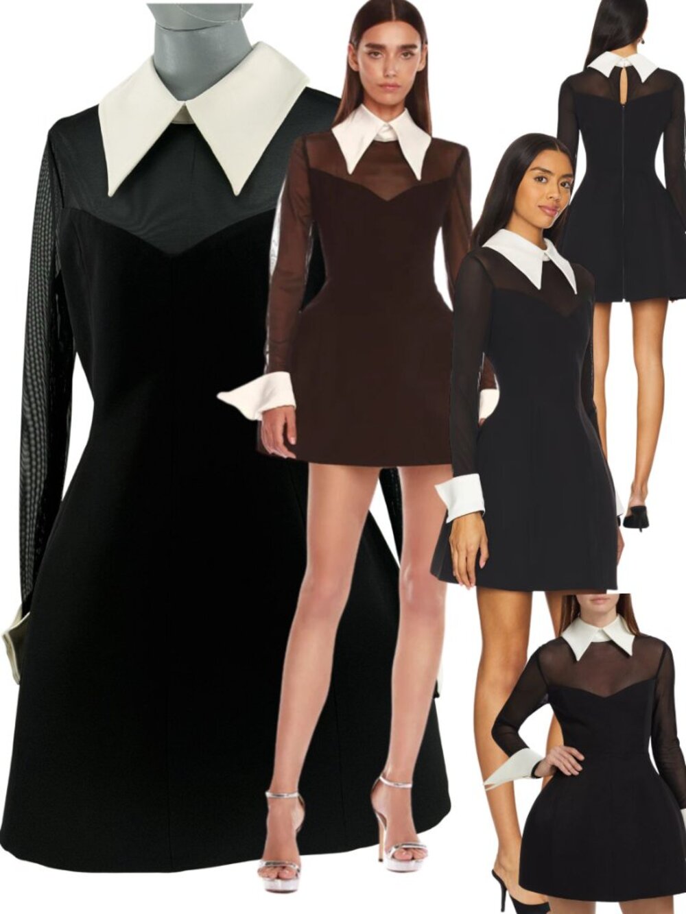🆕 BRONX & BANCO 🧿 NWOT Wednesday Long Sleeve Mini Dress, Black - Sz L US 8